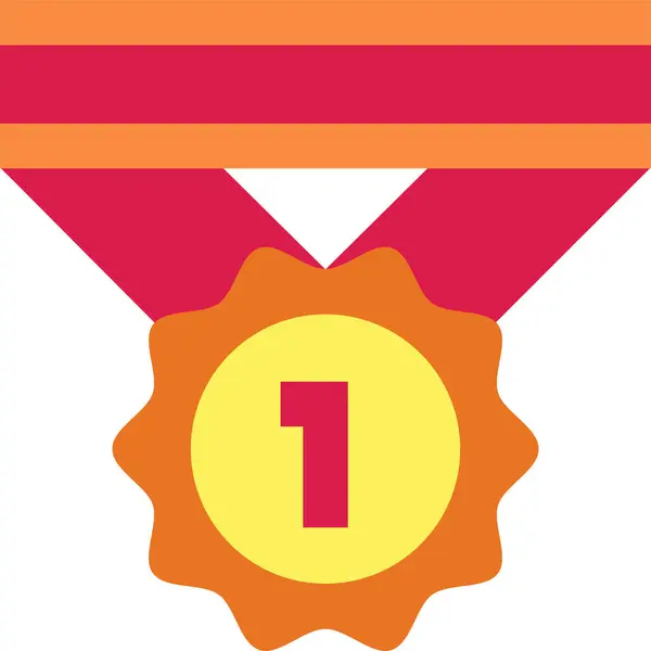 Award Badge Emblem Icon Flat Style — Stock Vector