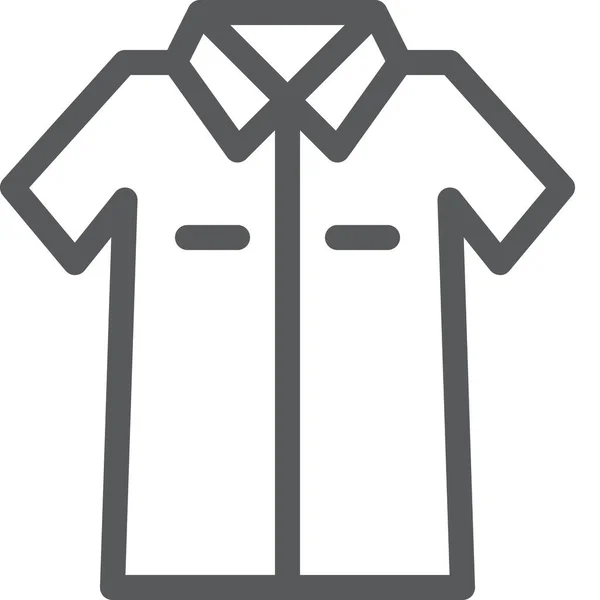 Hemdknopf Auf Lässige Ikone Outline Stil — Stockvektor