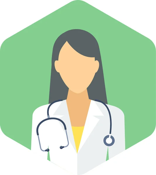 Doctor Female Gynecologist Icon Flat Style — 스톡 벡터