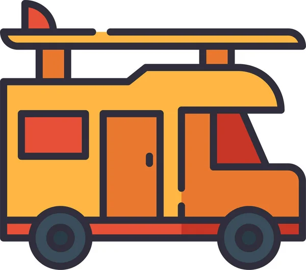 Иконка Фургона Отдыха Стиле Заполненного Контура — стоковый вектор