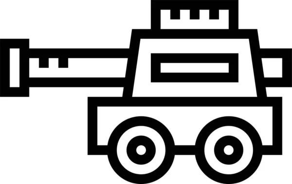 Icono Transporte Tanques Militares Estilo Esquema — Vector de stock