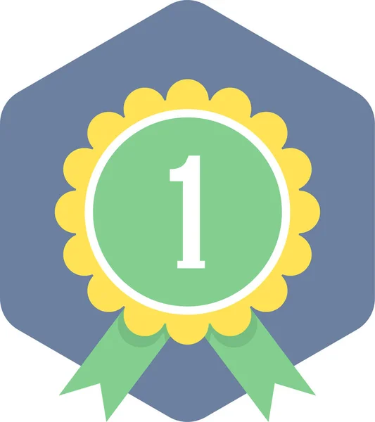 Badge Meilleure Icône Médaille Style Plat — Image vectorielle