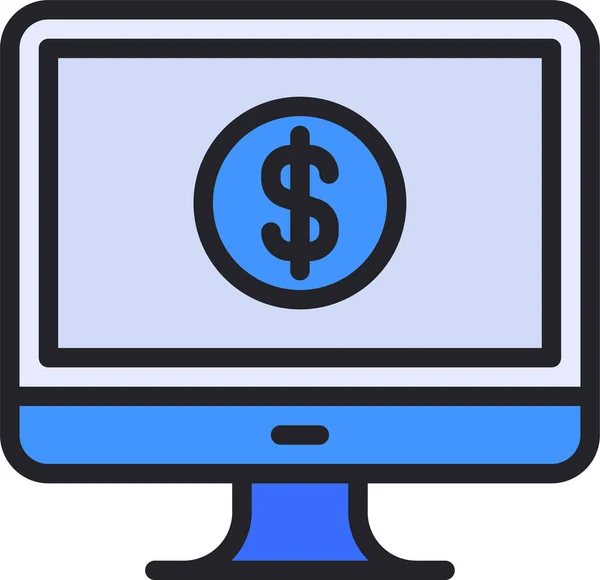 Business Computer Financiën Icoon — Stockvector