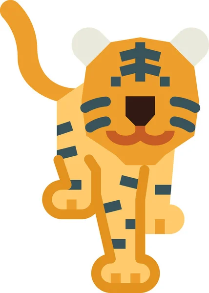 Tiger Mammal Wildlife Icon — Stock Vector