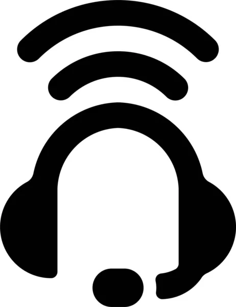 Vergadering Hoofdtelefoon Draadloos Pictogram Massieve Stijl — Stockvector