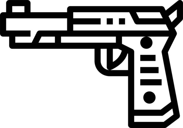 Pistola Arma Tiro Ícone Categoria Militar Guerra —  Vetores de Stock