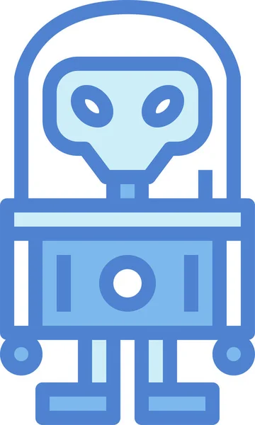 Alien Sci Spacesuit Icon Filled Outline Style — 스톡 벡터