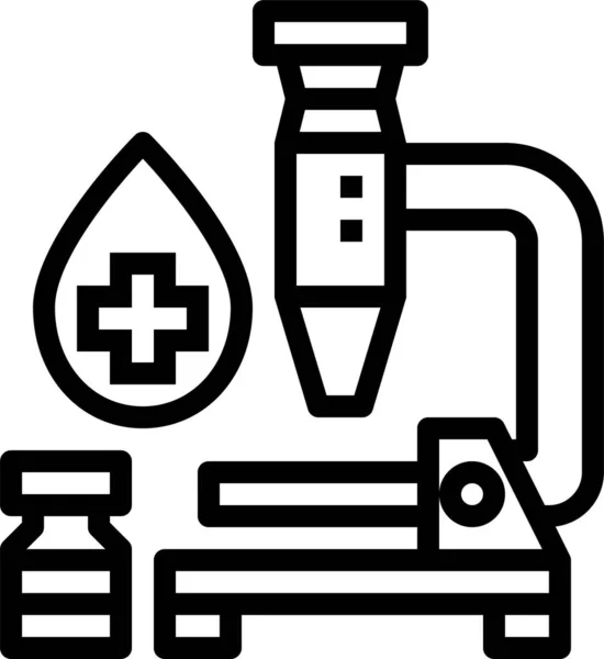 Icono Desarrollo Vacuna Del Microscopio Estilo Esquema — Vector de stock