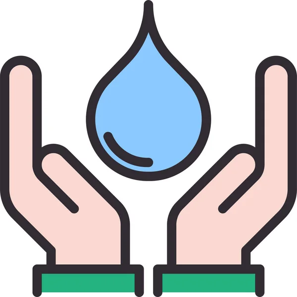 Drop Ökologie Hand Symbol — Stockvektor