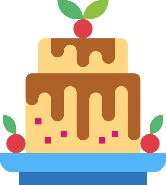 食品饮料类别中的烘焙蛋糕甜点图标 — 图库矢量图片