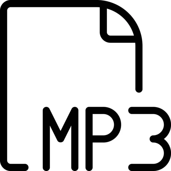 Ses Dosyası Mp3 Simgesi Ana Hat Biçiminde — Stok Vektör
