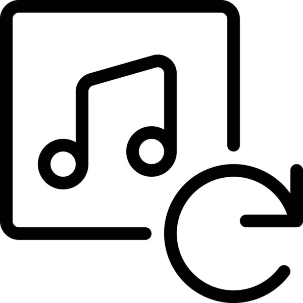 Icône Musique Boucle Audio Dans Style Contour — Image vectorielle