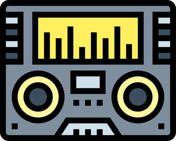 Икона Радио Категории Саунд Музыка — стоковый вектор