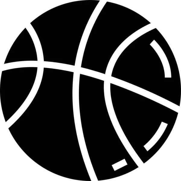 Ball Basket Hoop Icon Solid Style — 스톡 벡터