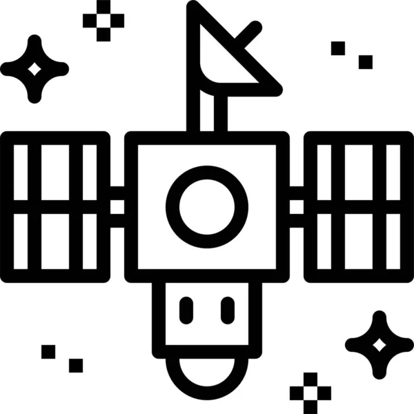 Satelliten Symbol Für Kommunikationsverbindung Umrissen — Stockvektor