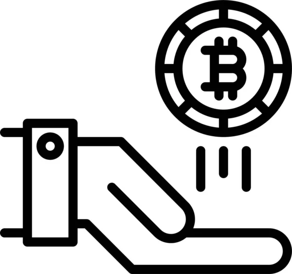 Bitcoin Kripto Para Birimi Finans Simgesi — Stok Vektör