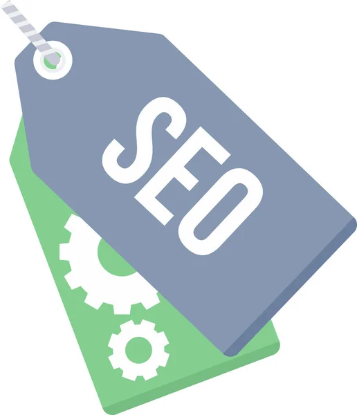 Seo Tags Business Icon Flachen Stil — Stockvektor