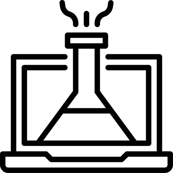 Bildung Flachmann Laptop Symbol — Stockvektor
