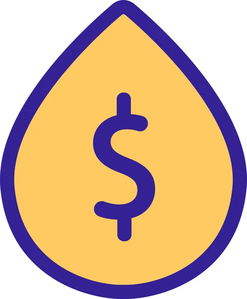 Ikona Kosztu Konturu Dolara — Wektor stockowy