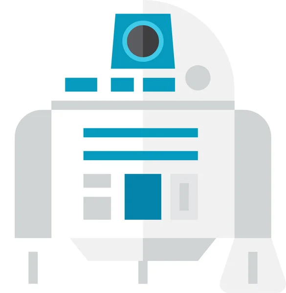 Иконка Плоских Игр R2D2 Плоском Стиле — стоковый вектор