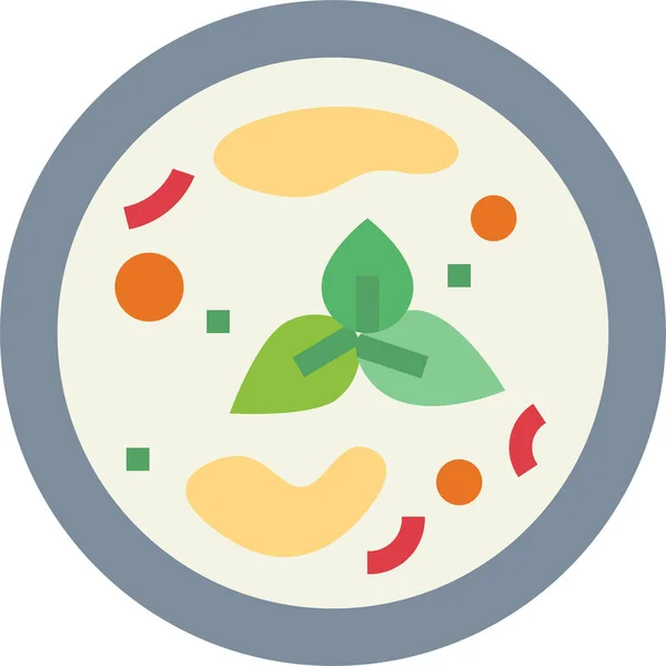 Curry Food Icône Gai Dans Style Plat — Image vectorielle