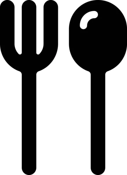 Restaurante Tenedor Cuchara Icono Estilo Sólido — Archivo Imágenes Vectoriales