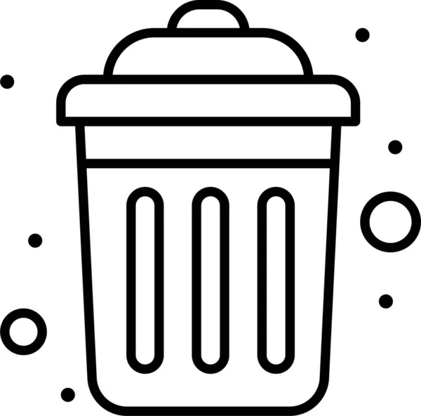 Dustbin Garbage Public Icon Outline Style — Stock Vector