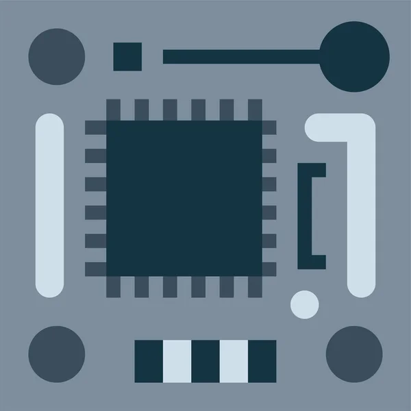 Čip Cpu Elektronická Ikona Plochém Stylu — Stockový vektor