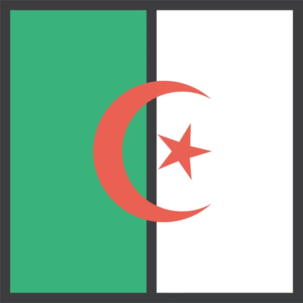 Afrykańska Algierska Ikona Algierska Stylu Wypełnionym — Wektor stockowy