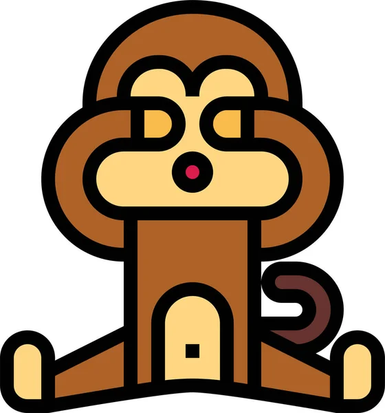 Ícone Mamífero Animal Macaco Estilo Esboço Preenchido —  Vetores de Stock