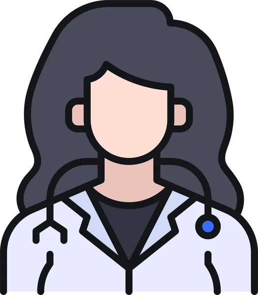 Avatar Médecin Fille Icône — Image vectorielle