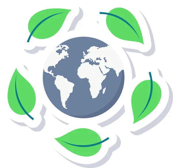 Ecología Icono Verde Ecológico Estilo Plano — Archivo Imágenes Vectoriales
