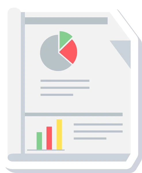 Análisis Informes Icono Analítico Estilo Plano — Vector de stock