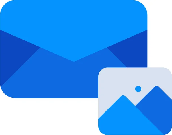 Mail Image Interface Icon Flachen Stil — Stockvektor