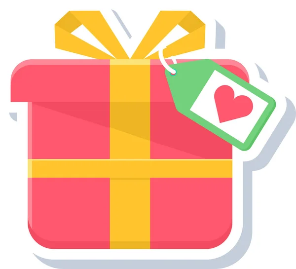 Gift Love Romance Icon Flat Style — ストックベクタ