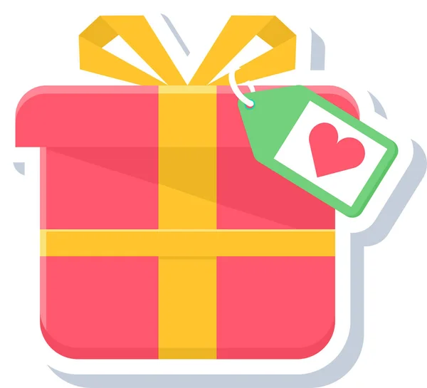 Gift Love Romance Icon Flat Style — 스톡 벡터