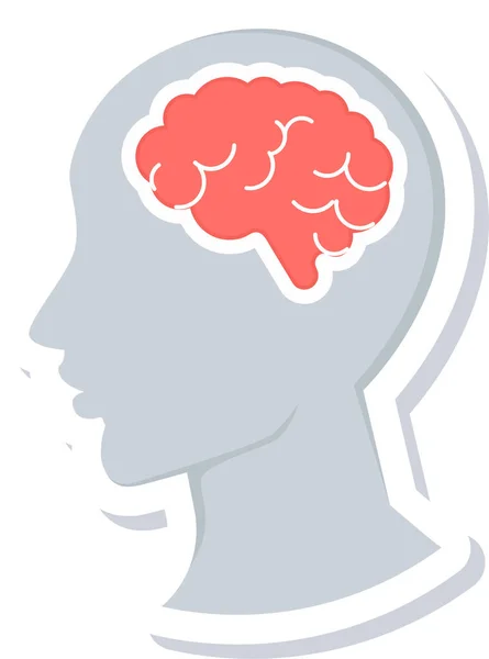 Brain Human Organ Icon Flat Style — 스톡 벡터