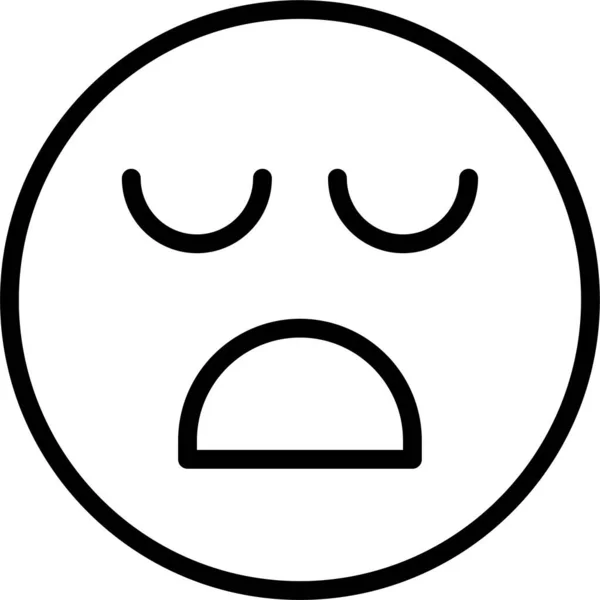 Κακό Πρόσωπο Λυπημένο Εικονίδιο Στυλ Περίγραμμα — Διανυσματικό Αρχείο