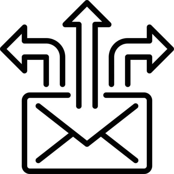 Pijl Mail Marketing Pictogram — Stockvector