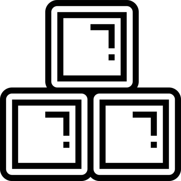 Blocks Child Cube Icon Outline Style — Stock Vector