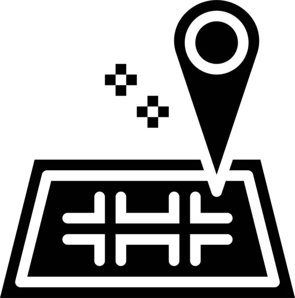 Location Map Pin Icon Solid Style — Stock Vector