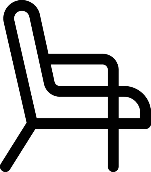 客厅内椅子图标的轮廓风格 — 图库矢量图片
