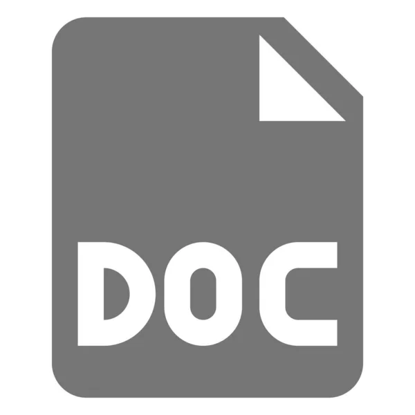 Doc File Extension Icon Solid Style — 스톡 벡터