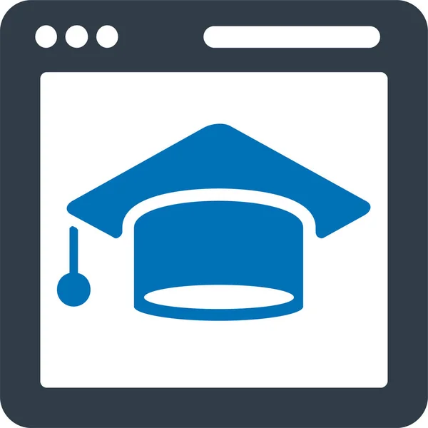 Απόφοιτος Online Μάθημα Εκπαίδευση Εικονίδιο — Διανυσματικό Αρχείο
