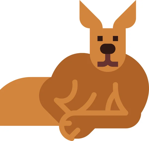Kangourou Dormir Animal Icône — Image vectorielle