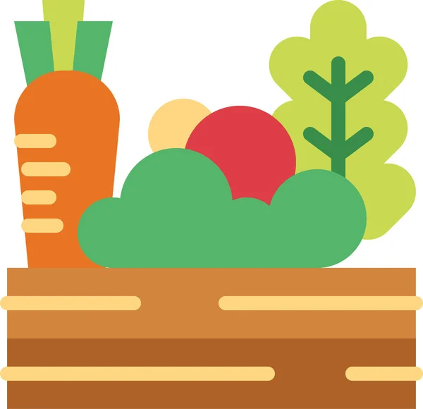 Essen Gesunde Salat Ikone Flachen Stil — Stockvektor