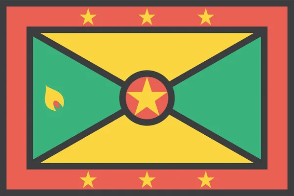 Country Flag Grenada Icoon Opgevulde Stijl — Stockvector