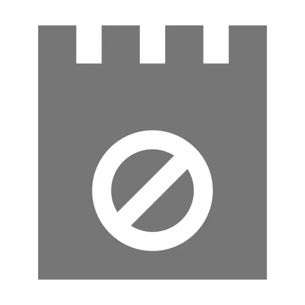 Block Note Stop Icon Solid Style — ストックベクタ