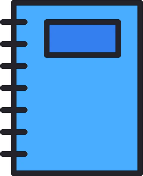 Cuaderno Agenda Del Libro Icono Estilo Esquema Lleno — Vector de stock