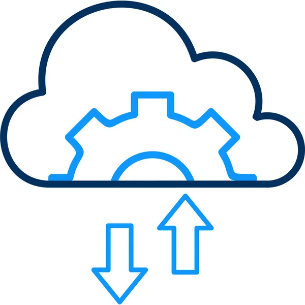 Ikona Konfiguracji Chmurze Zarysie — Wektor stockowy